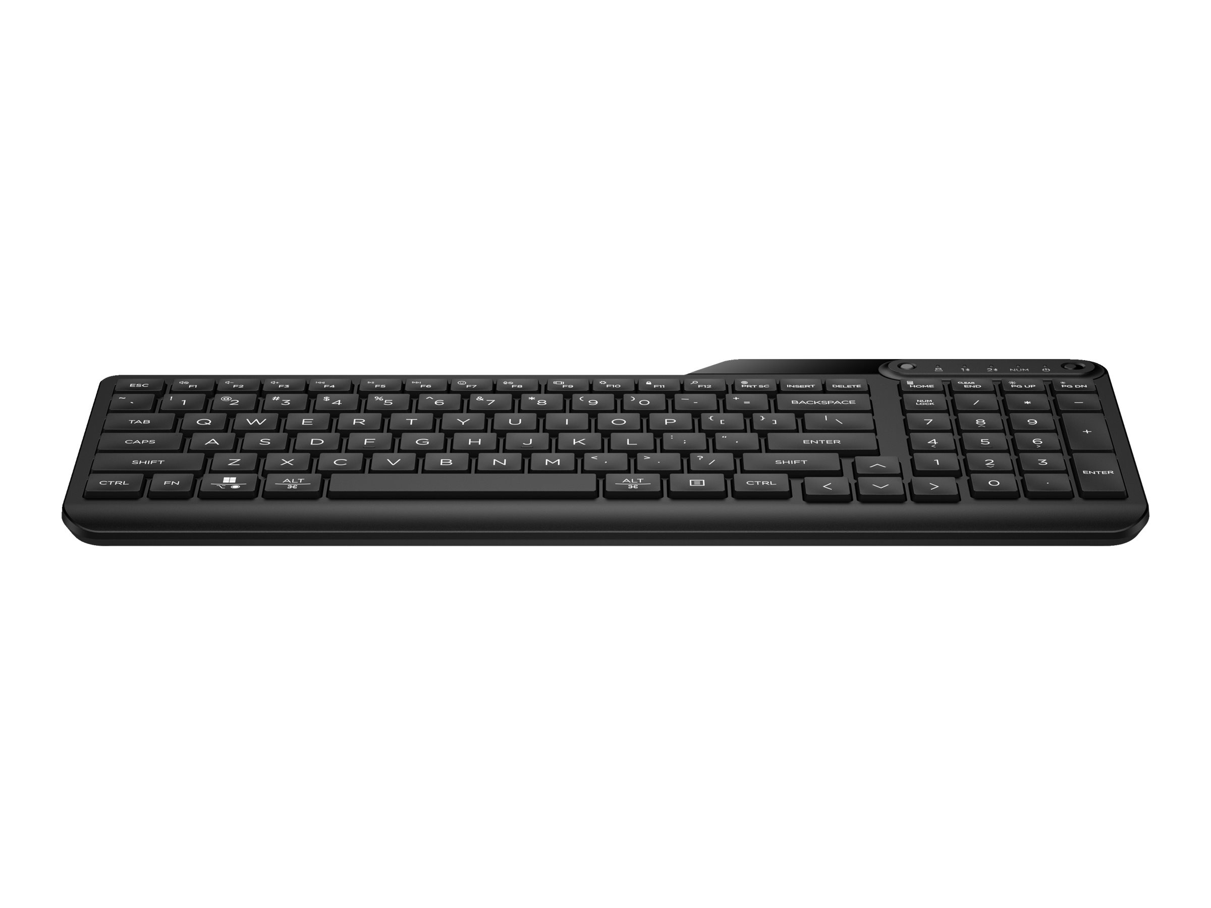 HP 475 keyboard dual-mode multi-device 2-zone layout low profile key travel 12 programmable Product shot Right-angle 80000