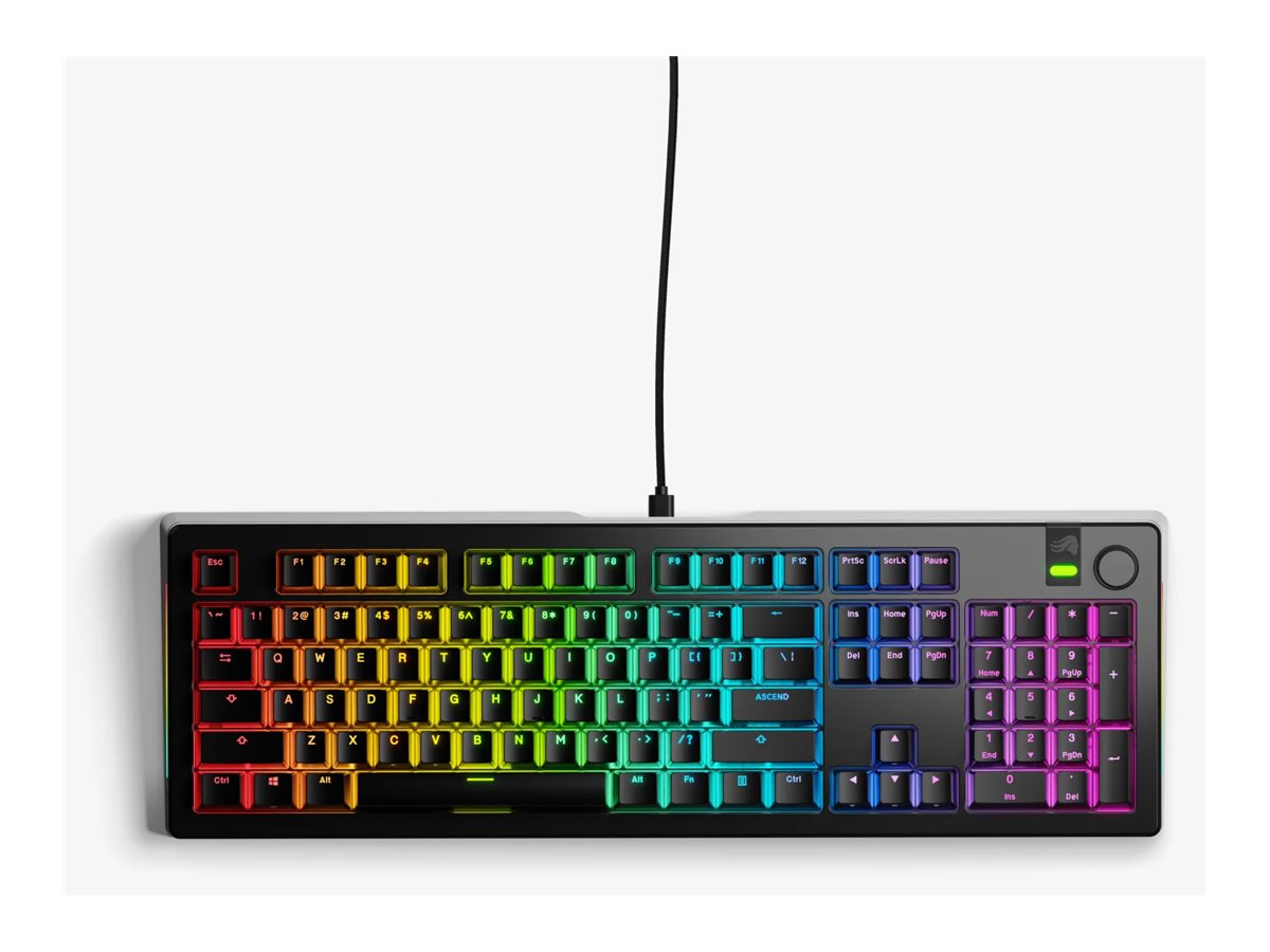 Glorious GMMK3 PRO keyboard prebuilt 100% full size QWERTY US black Input Product shot Left-angle 79750