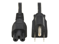 Eaton Tripp Lite Series 3-Slot Power Cord, NEMA 5-15P to C5 - Laptop/Notebook, 7A, 125V, 18 AWG, 6 ft. (1.8 m), Black