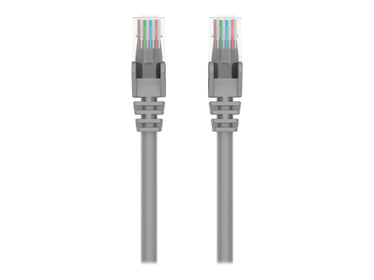 Belkin 1ft CAT6 Ethernet Patch Cable Snagless, RJ45, M/M, Gray