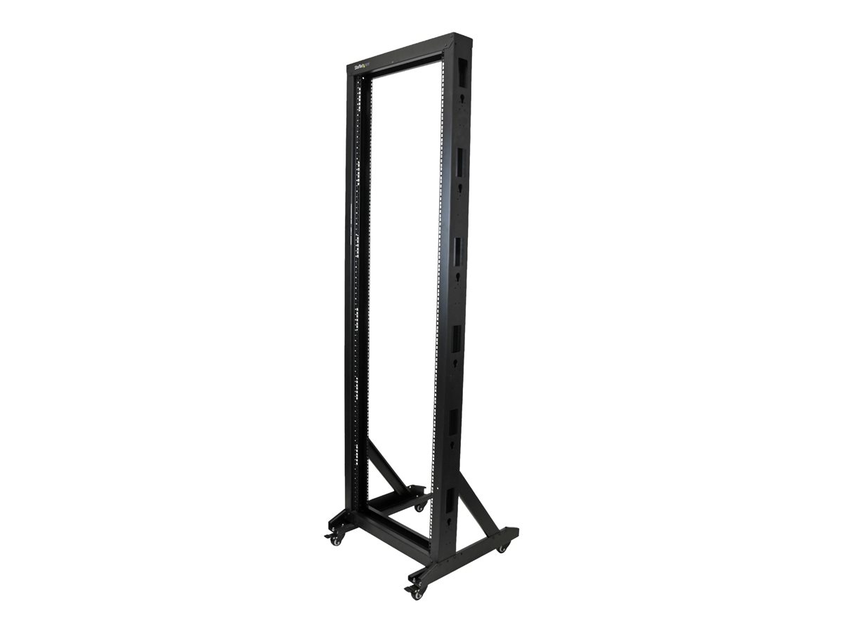 StarTech.com 42U Mobile Open Frame Network Rack with Wheels- 663lbs - 2 Post 19" Portable Rack for Computer, AV, Media, IT Equipment (2POSTRACK42) - rozvaděč stojanový - 42U - kompatibilní s TAA
