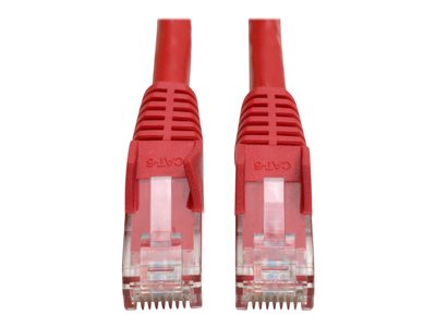 Eaton Tripp Lite Series Cat6 Gigabit Snagless Molded (UTP) Ethernet Cable (RJ45 M/M), PoE, Red, 50 ft. (15.24 m)