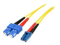 StarTech.com 7m Fiber Optic Cable - Single-Mode Duplex 9/125 - LSZH - LC/SC - OS1 - LC to SC Fiber Patch Cable (SMFIBLCSC7) - Patch cable - SC single-mode (M) to LC single-mode (M) - 7 m - fibre optic - duplex - 9 / 125 micron - OS1 - molded - yellow