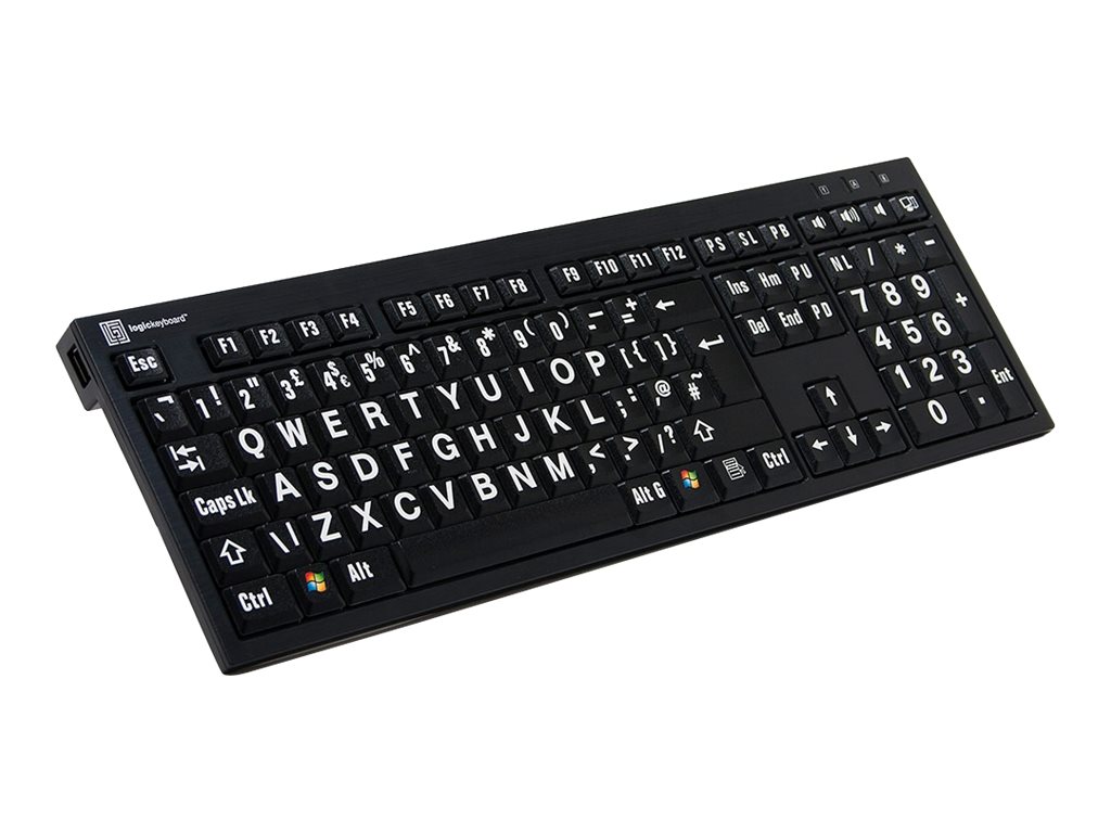 LogicKeyboard XL Print NERO - keyboard - Europe - white on black Input Device
