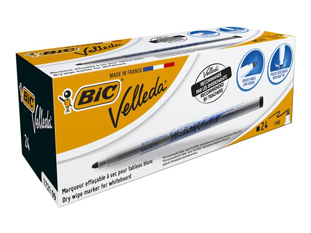 Bic Velleda 1721 Marker Black Pack Of 24