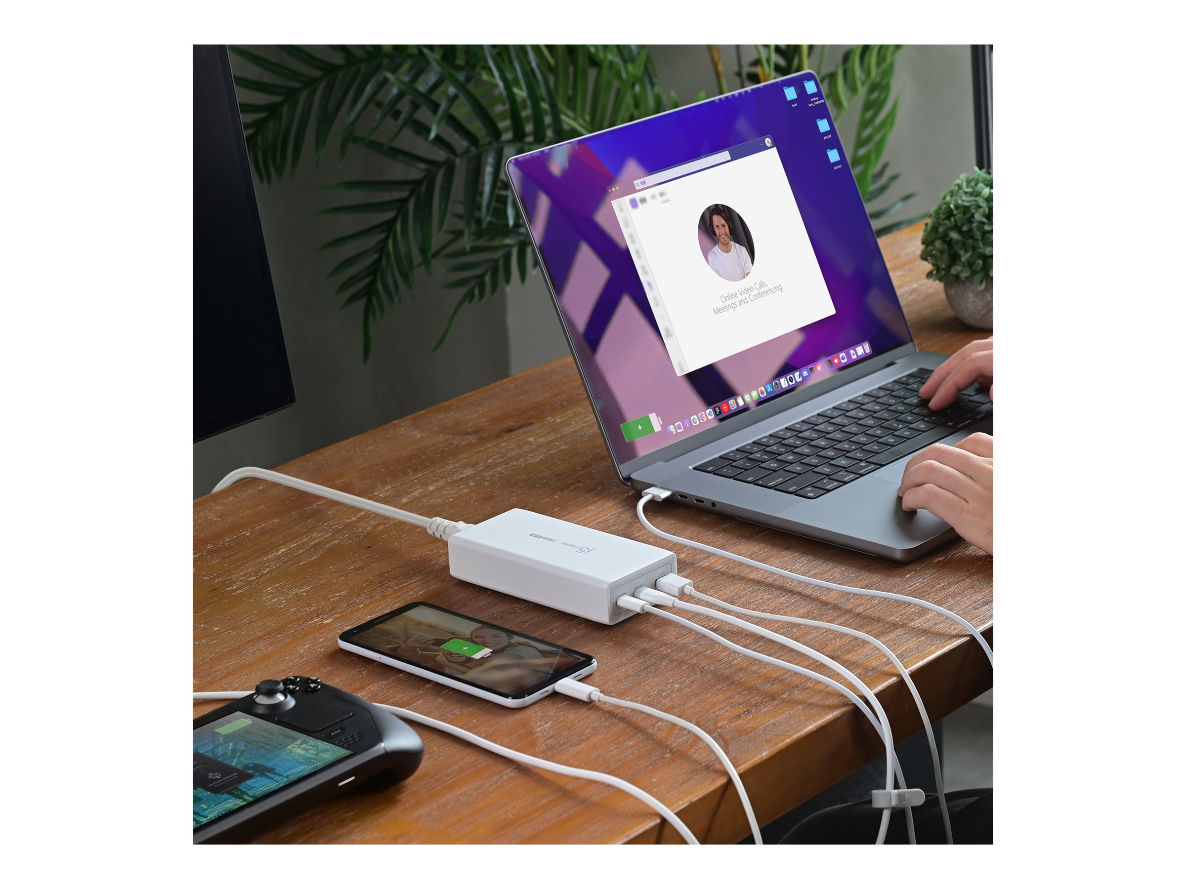 J5create Jup37185w Fn Power Adapter Gan Usb Type A 2 X Usb C 185 Watt