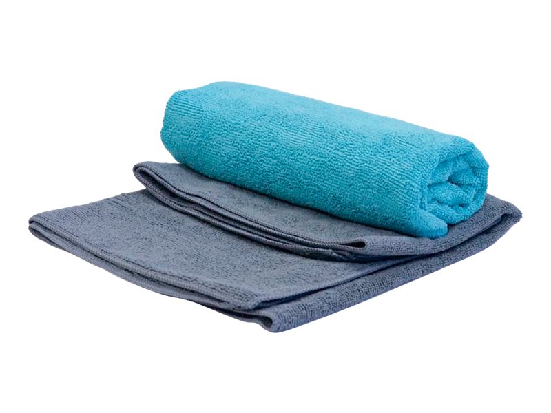 PurAthletics Fitness Towel Duo - Grey/Teal - 2 piece