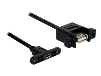 DELOCK USB Kabel A -> Micro-B Bu/Bu 0.25m Einbau - 85109