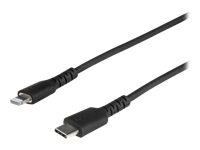 StarTech.com Câble USB-C vers Lightning Noir Robuste 1 m  - Câble de Charge/Synchronistation USB Type C vers Lightning Fibre Aramide - iPad/iPhone 12 Certifié Apple Mfi (RUSBCLTMM1MB)