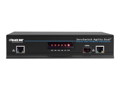 Black Box ServSwitch Agility Dual DVI, USB, and Audio KVM Extender over IP, Dual-Head or Dual-Link, Transmitter