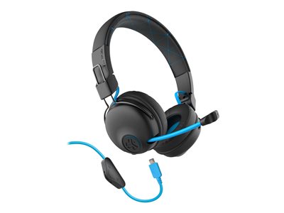 JLab Audio Play Gaming Headset on-ear Bluetooth wireless black/blue