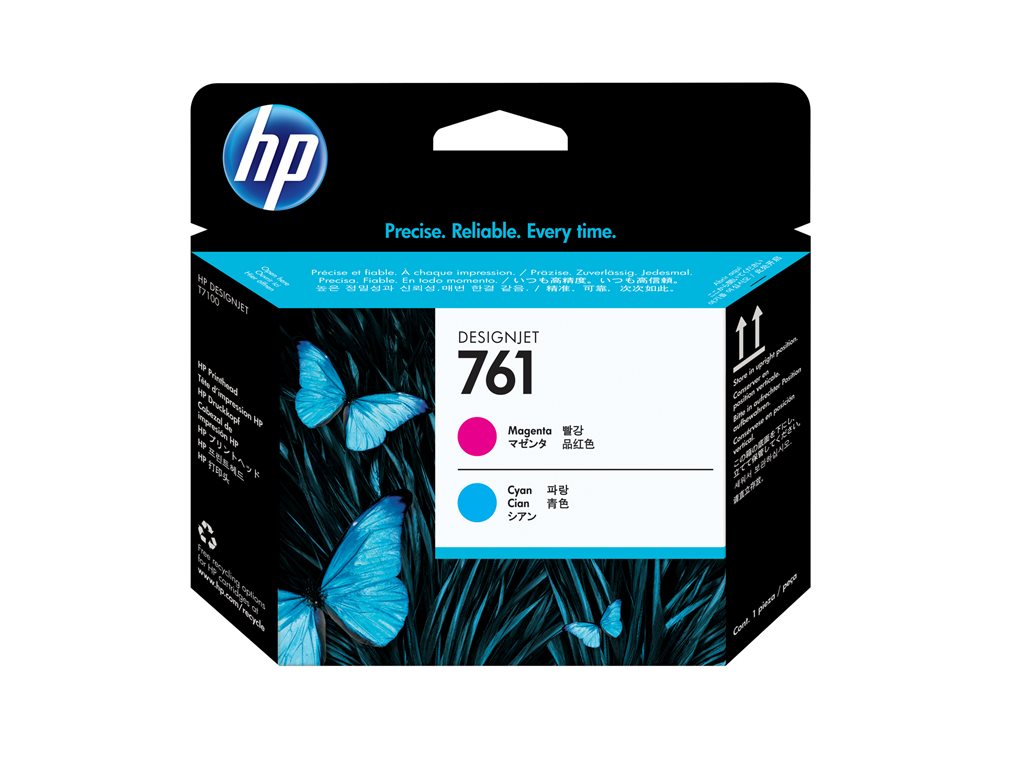 HP 761 printhead magenta + cyan