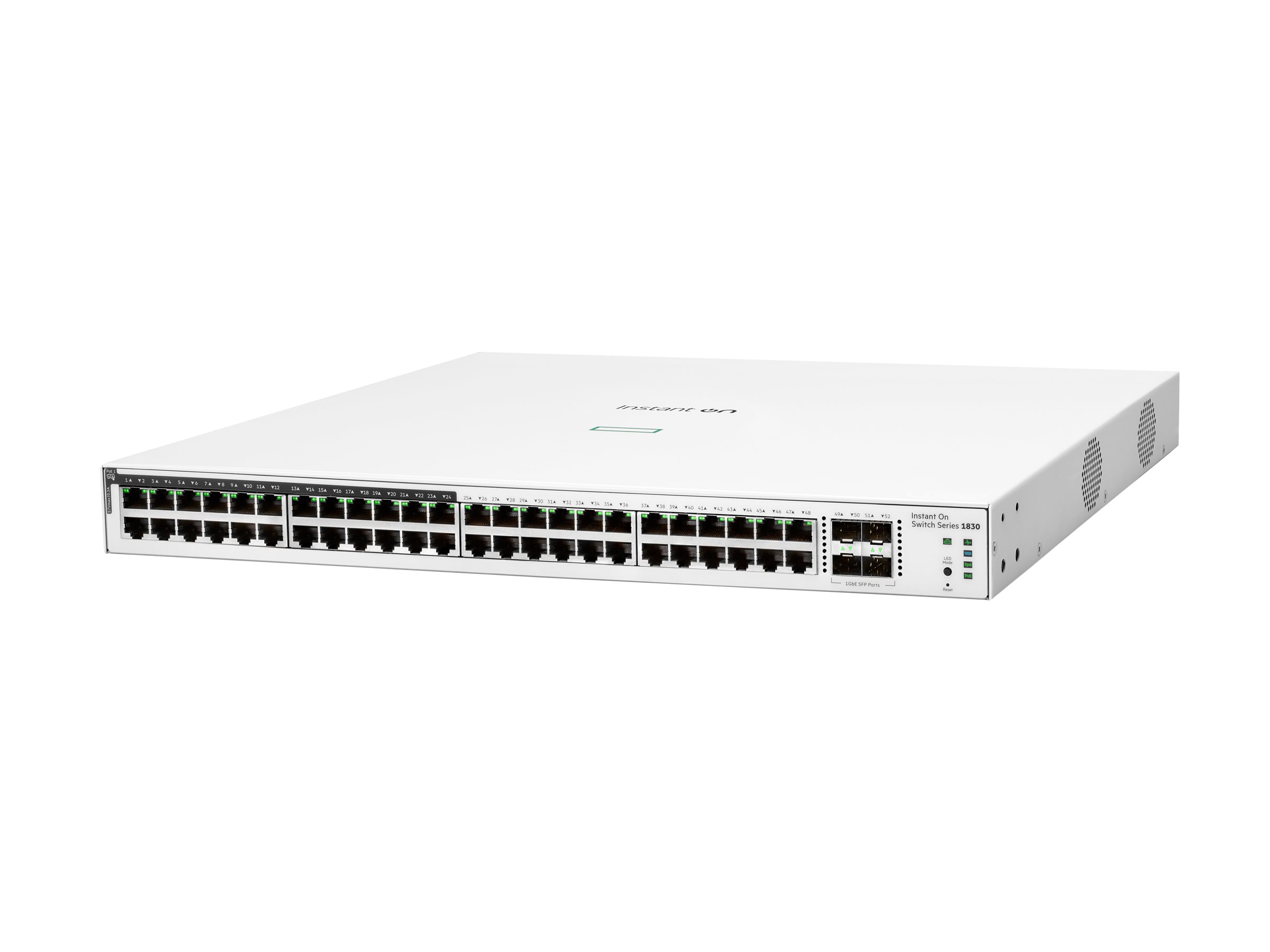 HPE Networking Instant On 1830 48G 24p Class4 PoE 4SFP 370W Switch - switch - 48 ports - smart - rack-mountable