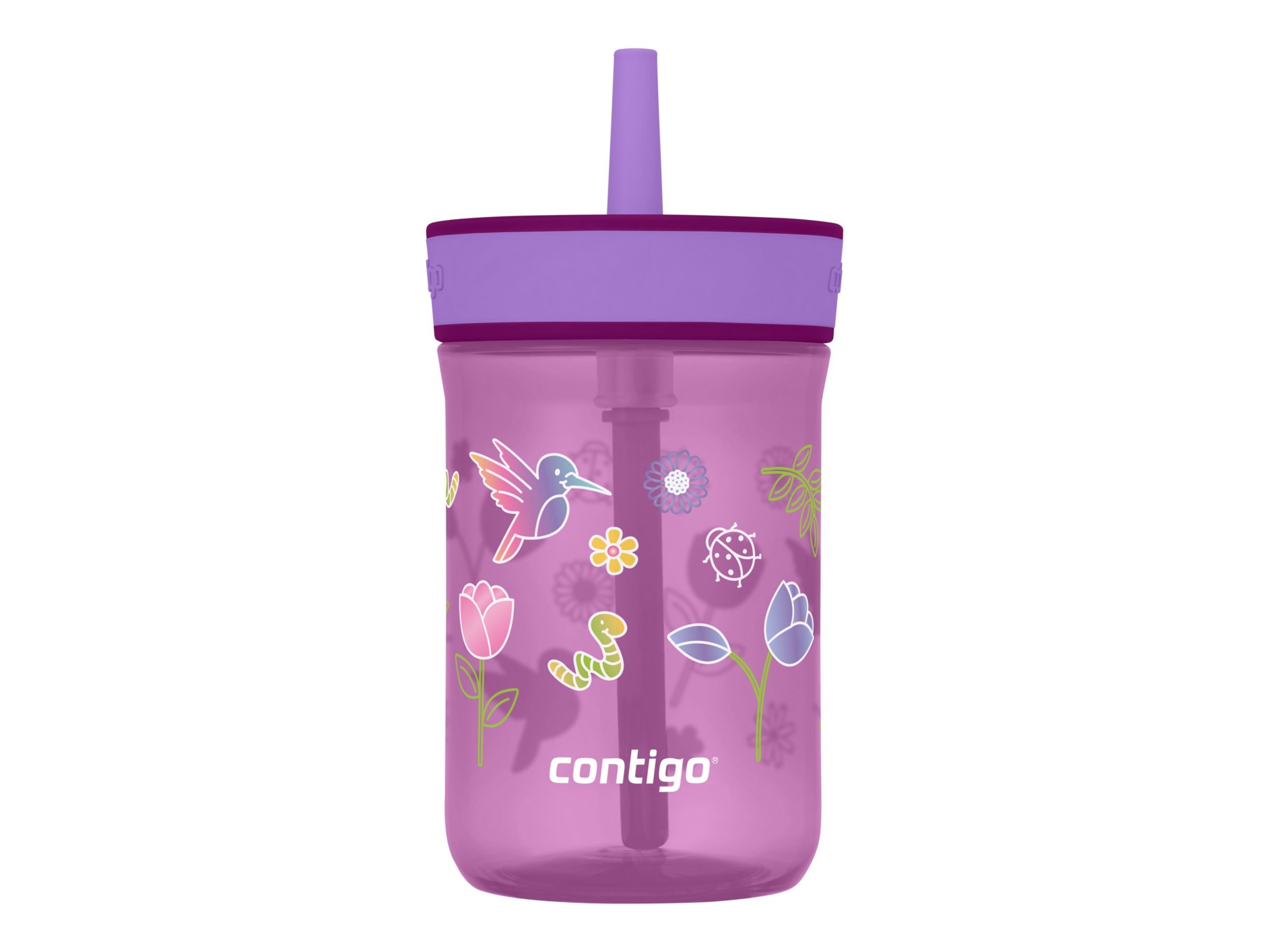 Contigo Kids Leighton Tumbler - Grape Tulips - 414ml