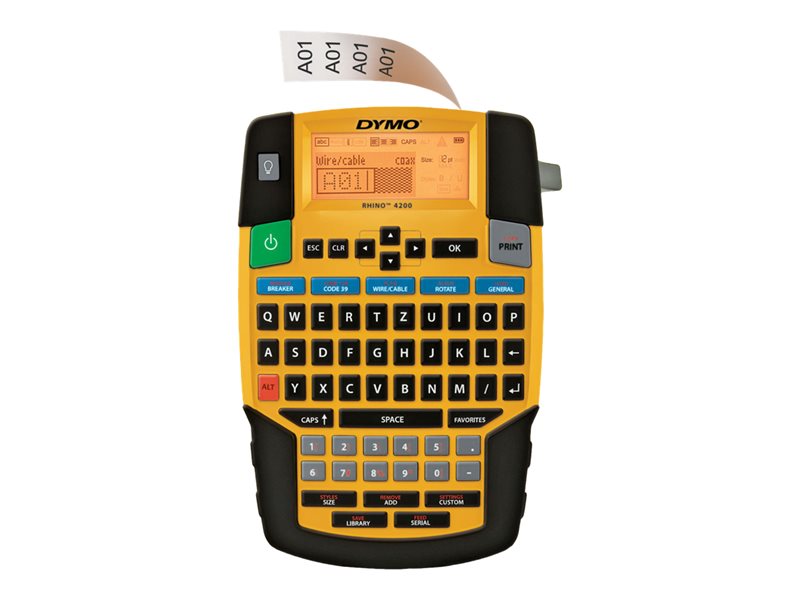 DYMO Rhino 4200 Kit - tiqueteuse - Noir et blanc - transfert thermique