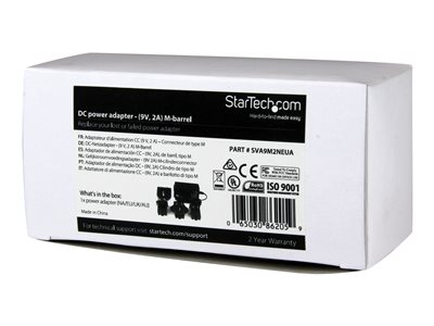  StarTech.com 12V, 6.5A DC Adapter - Universal - 78W - DC Adapter  - Power Adapter (SVA12DN4NEUA) : Electronics