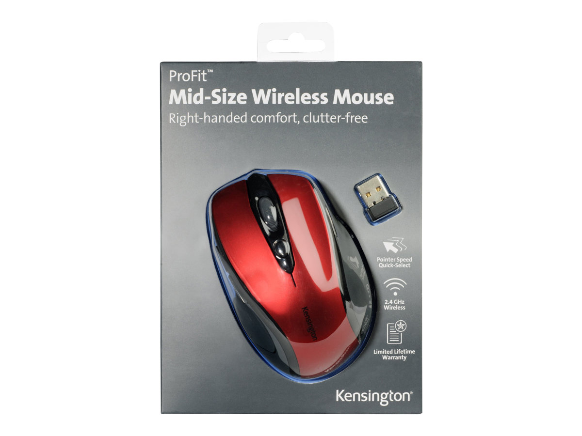 Kensington Pro Fit Mid-Size - myš - 2.4 GHz - nachově červená – foto 5