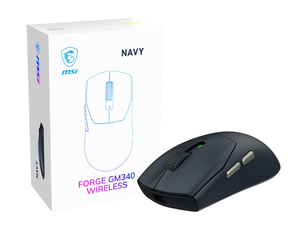 MSI FORGE GM340 mouse 2.4 GHz Bluetooth 5.2 USB 2.0 Product shot Bottom 75201