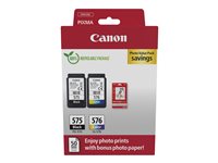 Canon PG-575/CL-576 Photo Paper Value Pack - 2-pack - black, colour (cyan, magenta, yellow) - original - ink cartridge / pape