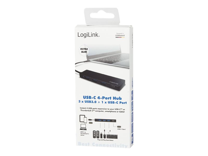 Hub USB-C 3.1 LogiLink UA0311 4 porty, Ultra Slim