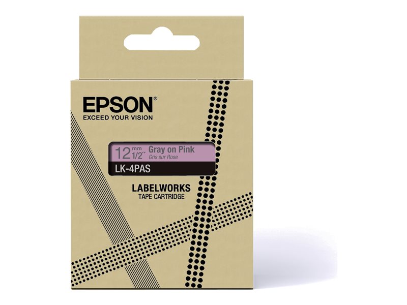 EPSON Colour Tape Pink/Grey 12mm 8m
