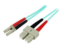 StarTech.com 2m Fiber Optic Cable - 10 Gb Aqua - Multimode Duplex 50/125 - LSZH - LC/SC - OM3 - LC to SC Fiber Patch Cable (A