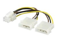 MicroConnect 4-PIN intern strøm (male) - 6 pin PCI Express-strøm (female) Strømforsyningsadapter