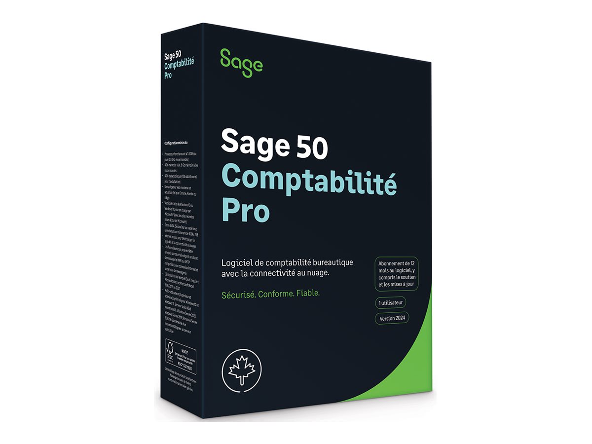 Sage 50 Pro Accounting 2024 1 Year Subscription 1 User