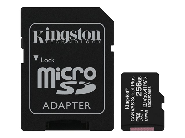 Image of Kingston Canvas Select Plus - flash memory card - 256 GB - microSDXC UHS-I