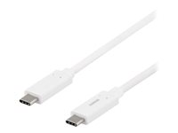 DELTACO USB 3.1 USB Type-C kabel 1m Hvid
