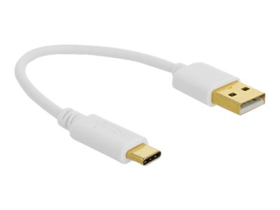 DELOCK USB Ladekabel Typ-A zu USB Type-C 15cm weiß