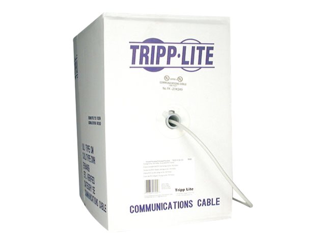 Tripp Lite 1000ft Cat5e Cat5 350MHz Bulk Solid-Core PVC Outdoor Cable Gray 1000'