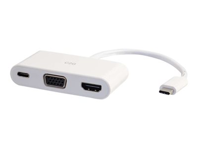 C2G USB C to HDMI and VGA Multiport Adapter with Power Delivery