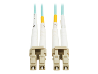 Eaton Tripp Lite Series 10Gb/40Gb/100Gb Duplex Multimode 50/125 OM4 LSZH Fiber Patch Cable (LC/LC), Aqua, 2M (6.6 ft.), TAA