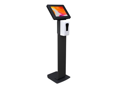 CTA Custom Locking Floor Kiosk w/Sanitizing Dispenser & Security Enclosure Stand for tablet 