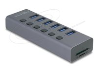 Delock External USB 5 Gbps 6 port Hub with Switch and SD / Micro SD slot