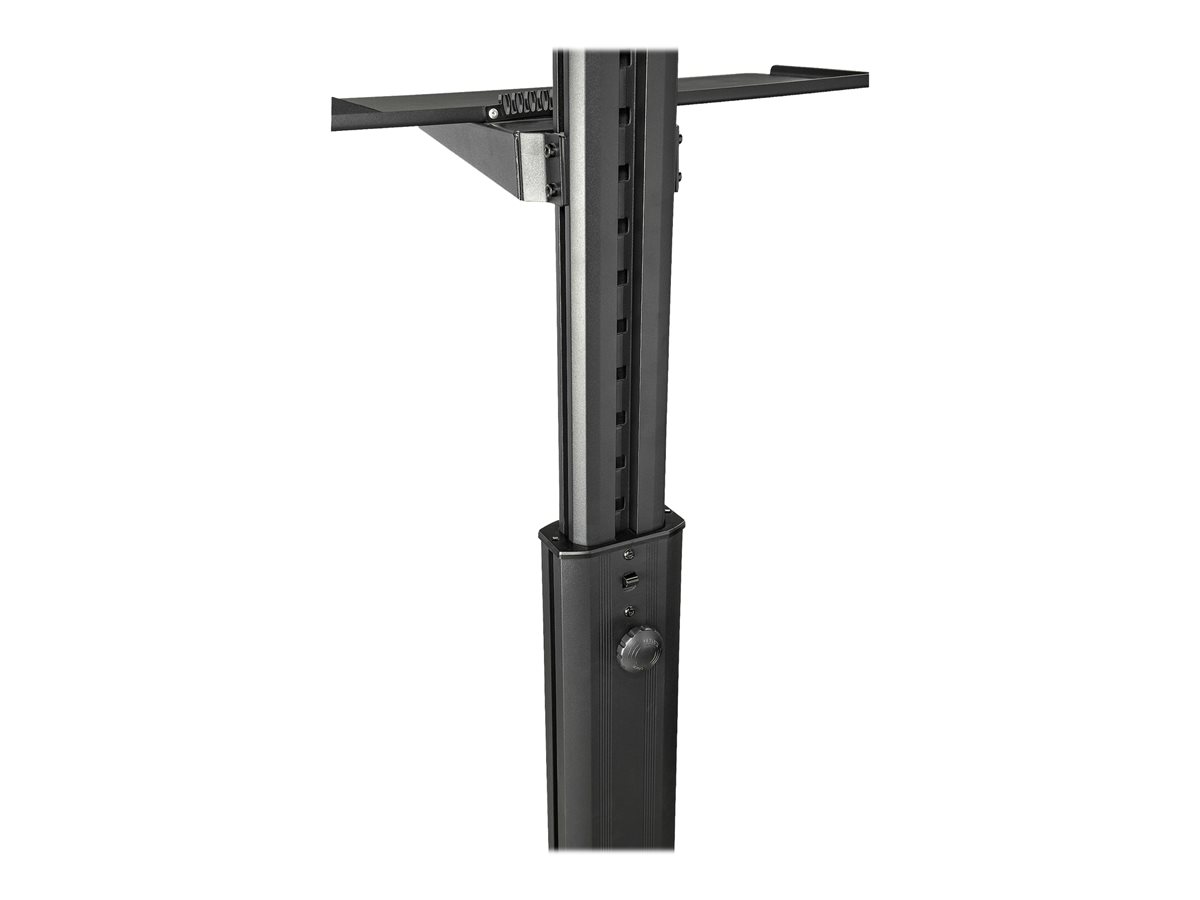 StarTech.com Mobile Workstation Cart with Monitor Mount, CPU/PC Holder, Keyboard Tray, Ergonomic Height Adjustable Desktop Computer Cart, Rolling Mobile Standing Workstation on Wheels - Portable Stand-Up Cart vozík - pro LCD displej / klávesnice / myš / CPU - černá – foto 5