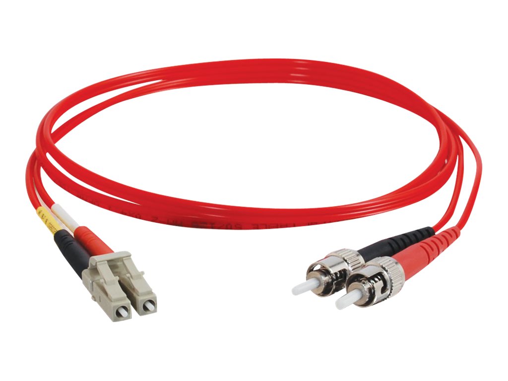 C2G 1m LC-ST 62.5/125 OM1 Duplex Multimode PVC Fiber Optic Cable - Red - patch cable - 1 m - red