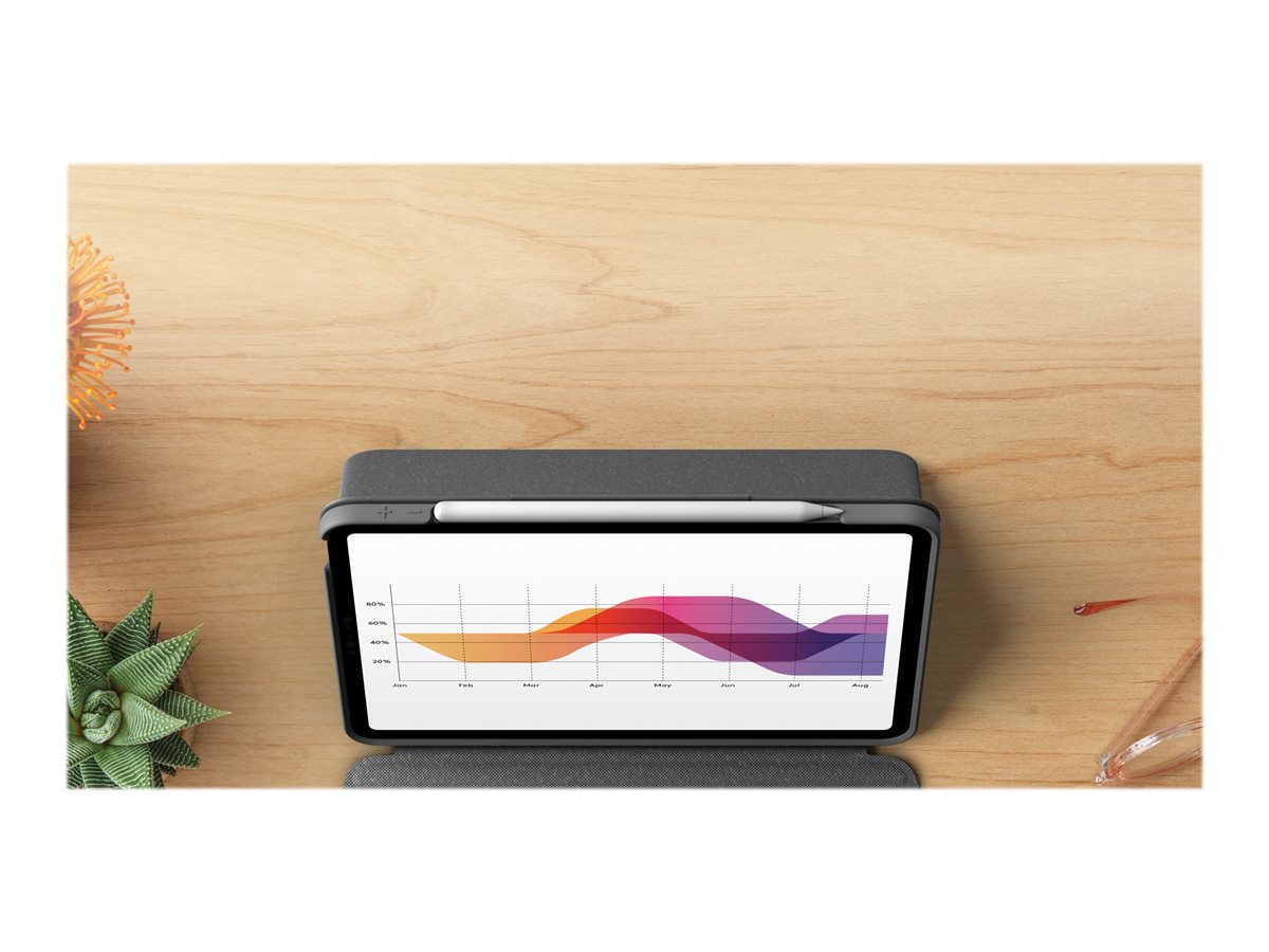 Logitech Folio Touch - klávesnice a pouzdro - s trackpad - QWERTZ - německá - oxfordská šedá Vstupní zařízení – foto 16