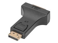 DIGITUS Adapter 20 pin DisplayPort han (input) -> 24+5 pin kombineret DVI hun (output) Sort