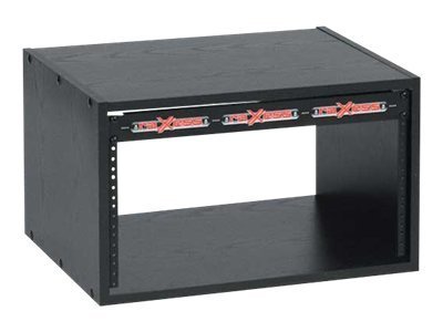 Raxxess ER economy racks ER-6 Rack for audio system fiberboard, steel black oak