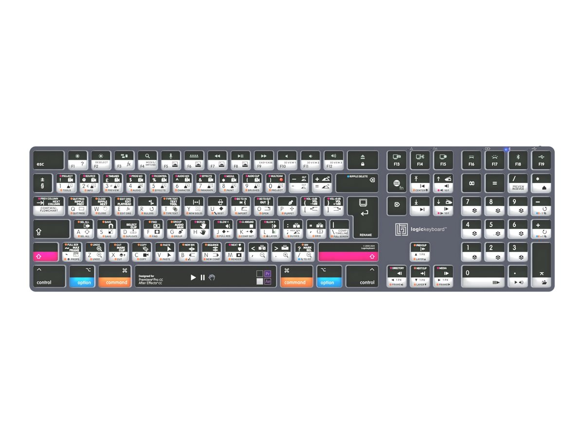 LogicKeyboard Premiere Pro & After Effects We call it Adobe Filmmaker TITAN - keyboard - Mac - QWERTY - UK - titanium grey Input Device