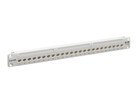 Eaton Tripp Lite Series 24-Port Cat6a Feed-Through Patch Panel - 4PPoE Compliant, 1U Rack-Mount, RJ45 Ethernet, White, TAA