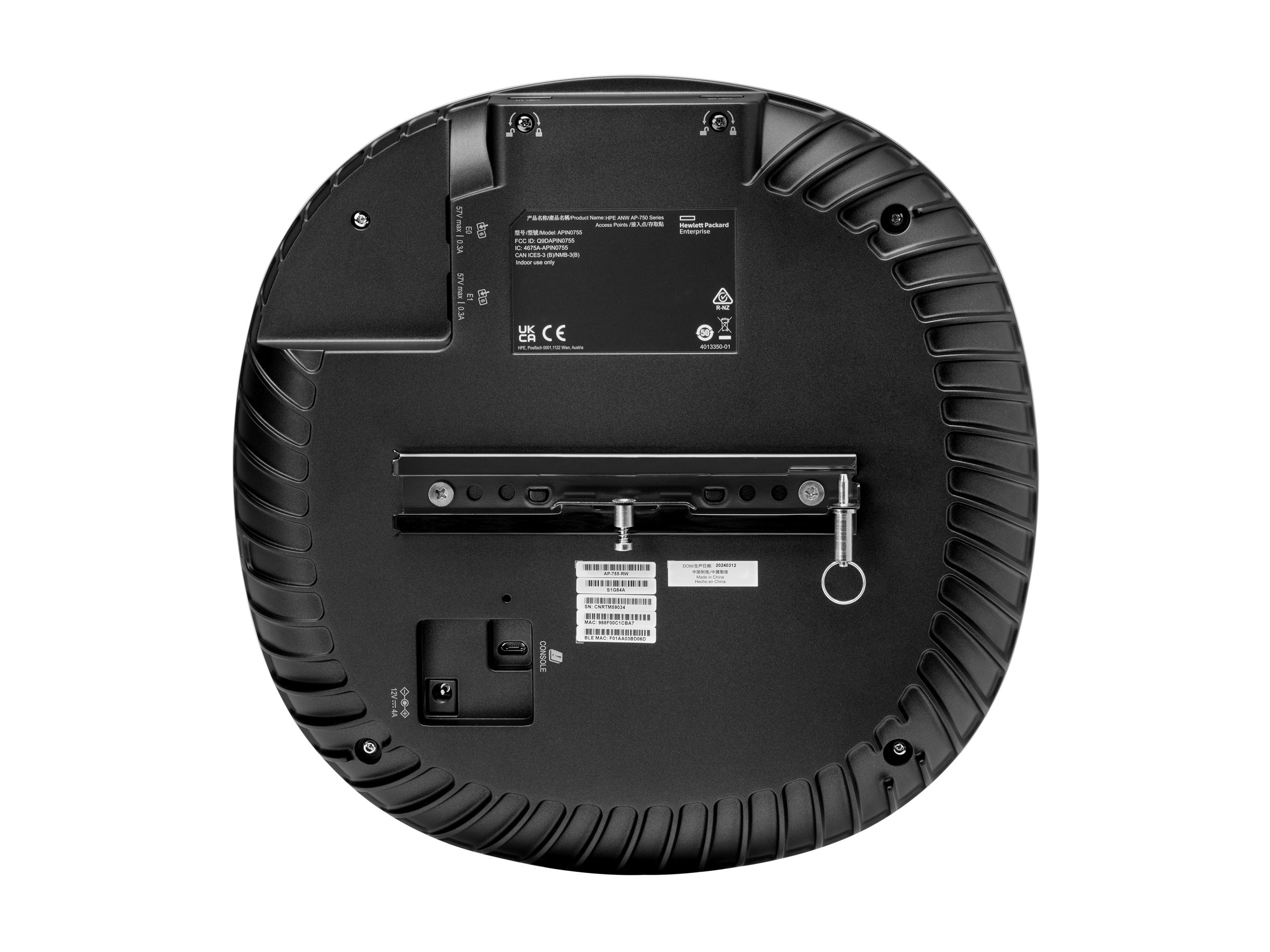 HPE Aruba Networking AP-755 (RW) Campus radio access point Wi-Fi Product shot Front 79950