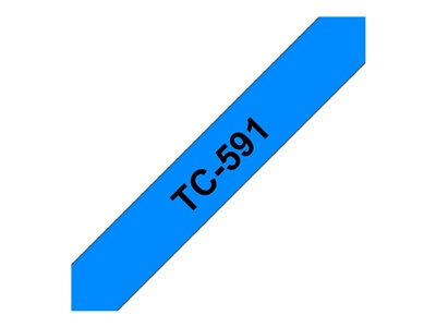Schriftbandkassette Brother  9mm blau/schwarz TC591