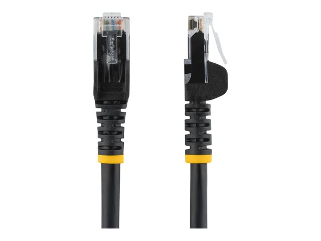 StarTech.com 10ft CAT6 Ethernet Cable, 10 Gigabit Snagless RJ45 650MHz 100W PoE Patch Cord, CAT 6 10GbE UTP Network Cable w/Strain Relief, Black, Fluke Tested/Wiring is UL Certified/TIA - Category 6 - 24AWG (N6PATCH10BK)