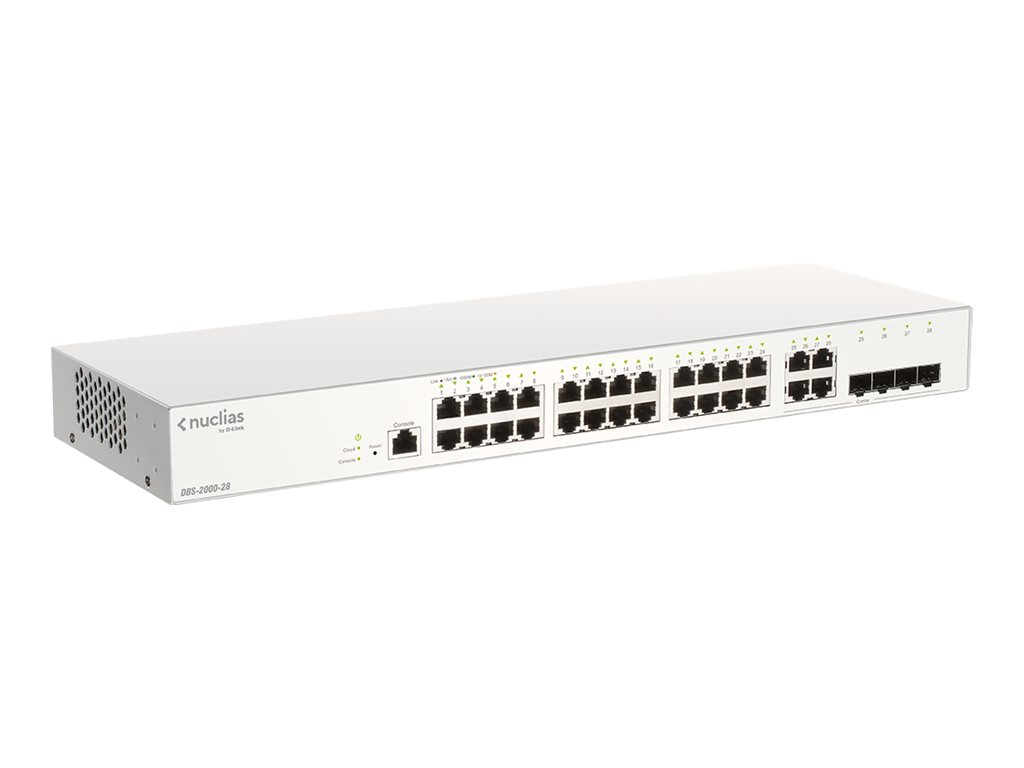 D-Link Nuclias Cloud-Managed DBS-2000-28 - přepínač - 28 porty - inteligentní - Lze montovat do rozvaděče – foto 2