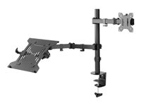 Goobay Skärmfäste med laptop-arm Flex, svart workstation för bildskärmar från 13 till 32 tum (33 - 81 cm) plus en bärbar dator, bildskärm max. 8 kg/bärbar dator 4,5 kg