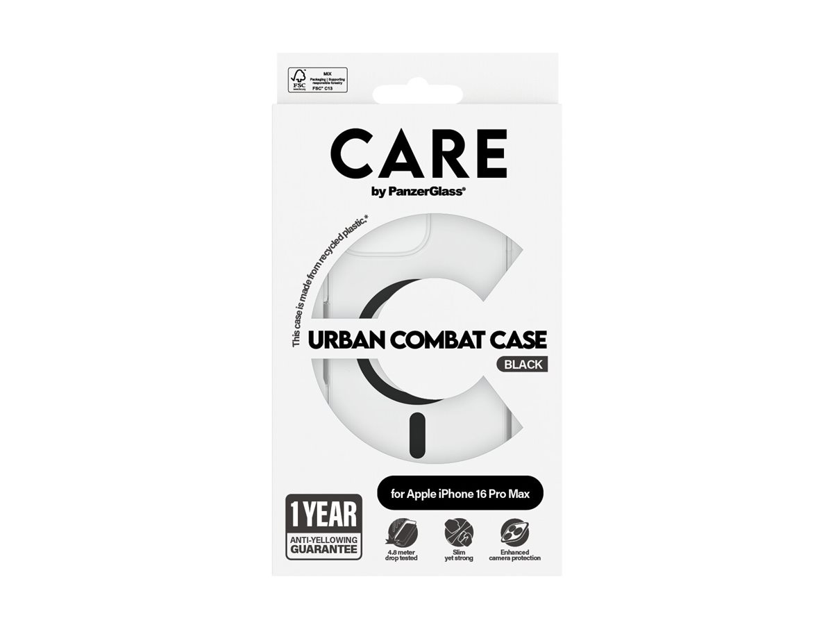 PanzerGlass CARE kryt Apple iPhone 16 Pro Max MagSafe Urban Combat čirý/černý – foto 3