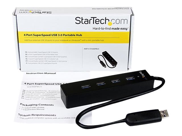 StarTech.com Hub USB 3.0 portable 4 ports avec cble